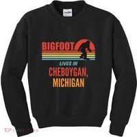 Bigfoot Sighting In Cheboygan Michigan Kids Sweatshirt thumb 0