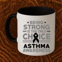 Being Strong Is The Only Choice Asthma Awareness Coffee Mug thumb 2