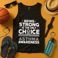 Being Strong Is The Only Choice Asthma Awareness Tank Top thumb 4