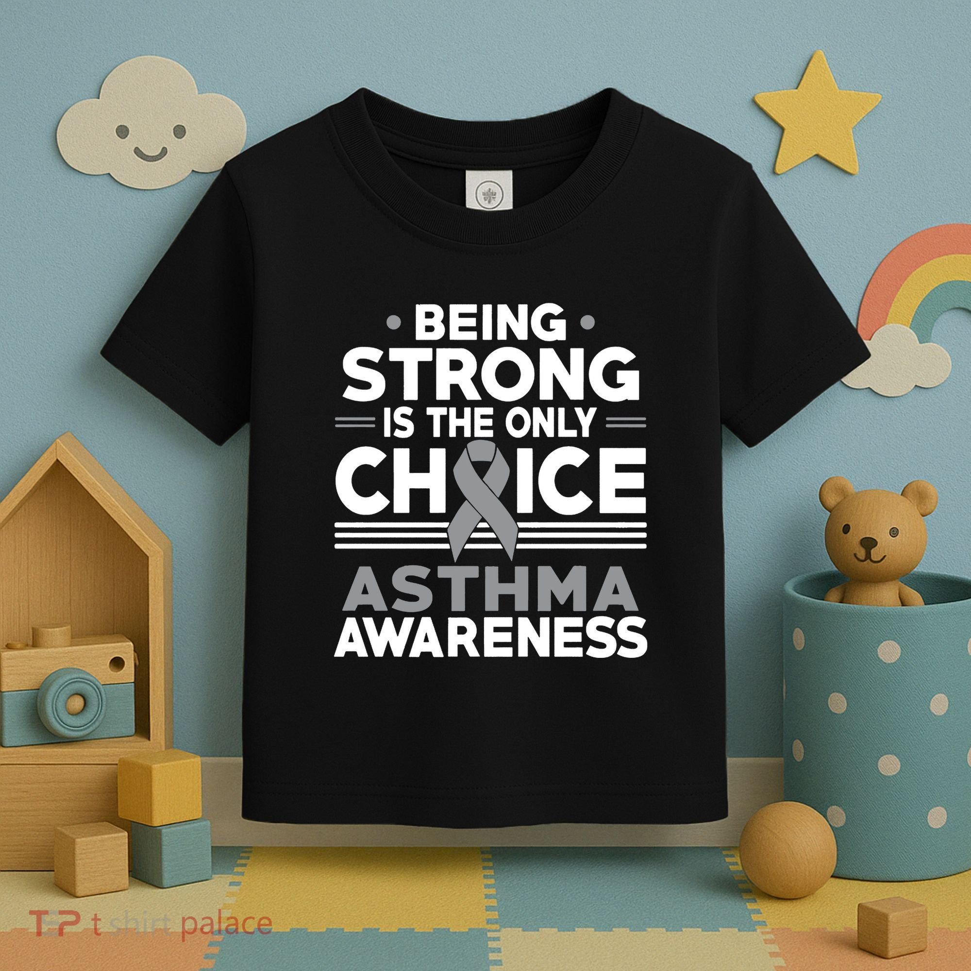 Being Strong Is The Only Choice Asthma Awareness Toddler T-Shirt