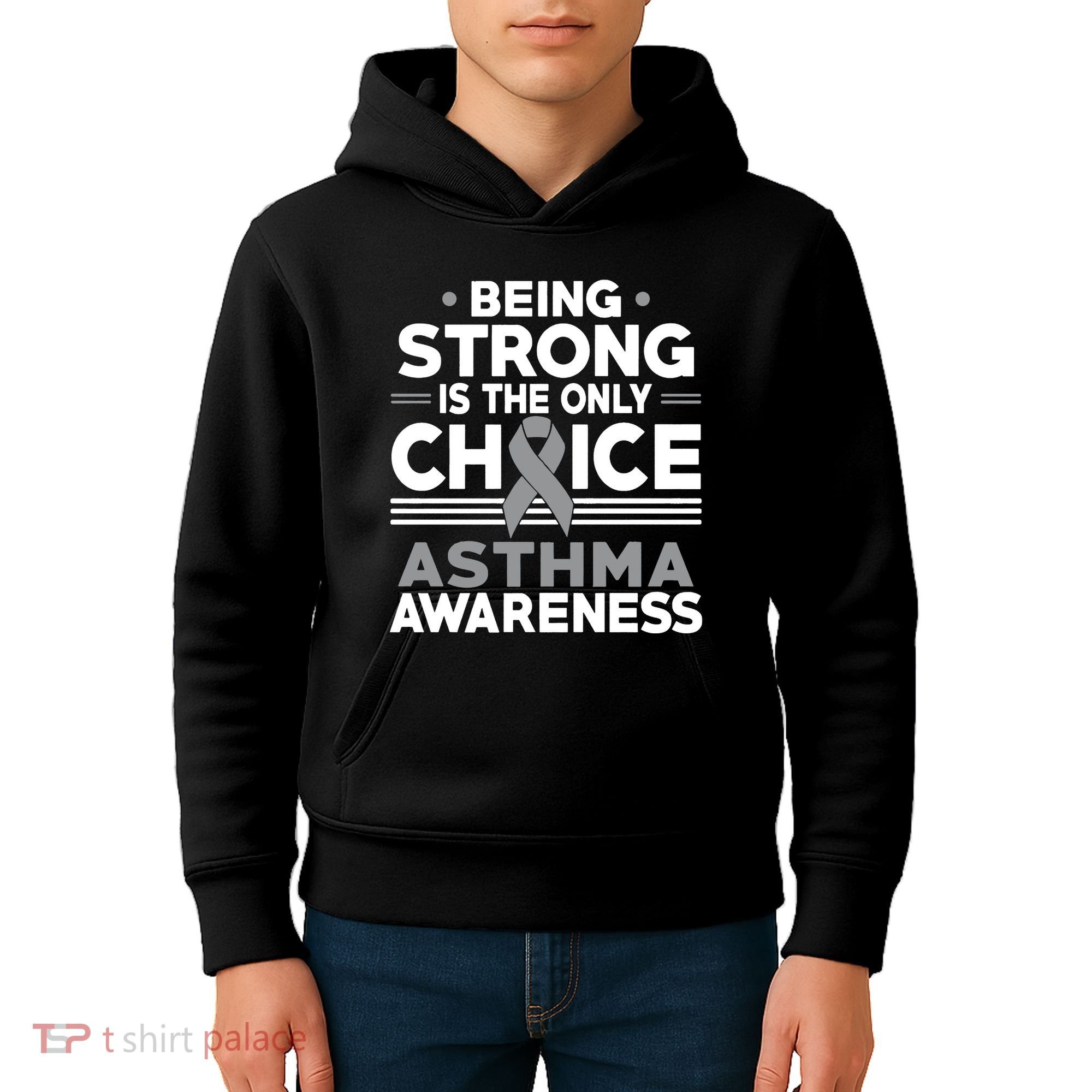 Being Strong Is The Only Choice Asthma Awareness Kids Hoodie