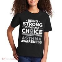 Being Strong Is The Only Choice Asthma Awareness Kids T-Shirt thumb 2