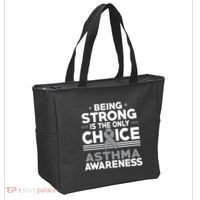 Being Strong Is The Only Choice Asthma Awareness Tote Bag thumb 2