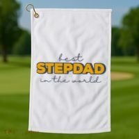 Best Stepdad In The World Fathers Day Golf Towel thumb 1