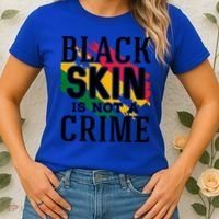 Black Skin Is Not A Crime For Black History Month Gift Women's T-Shirt thumb 2