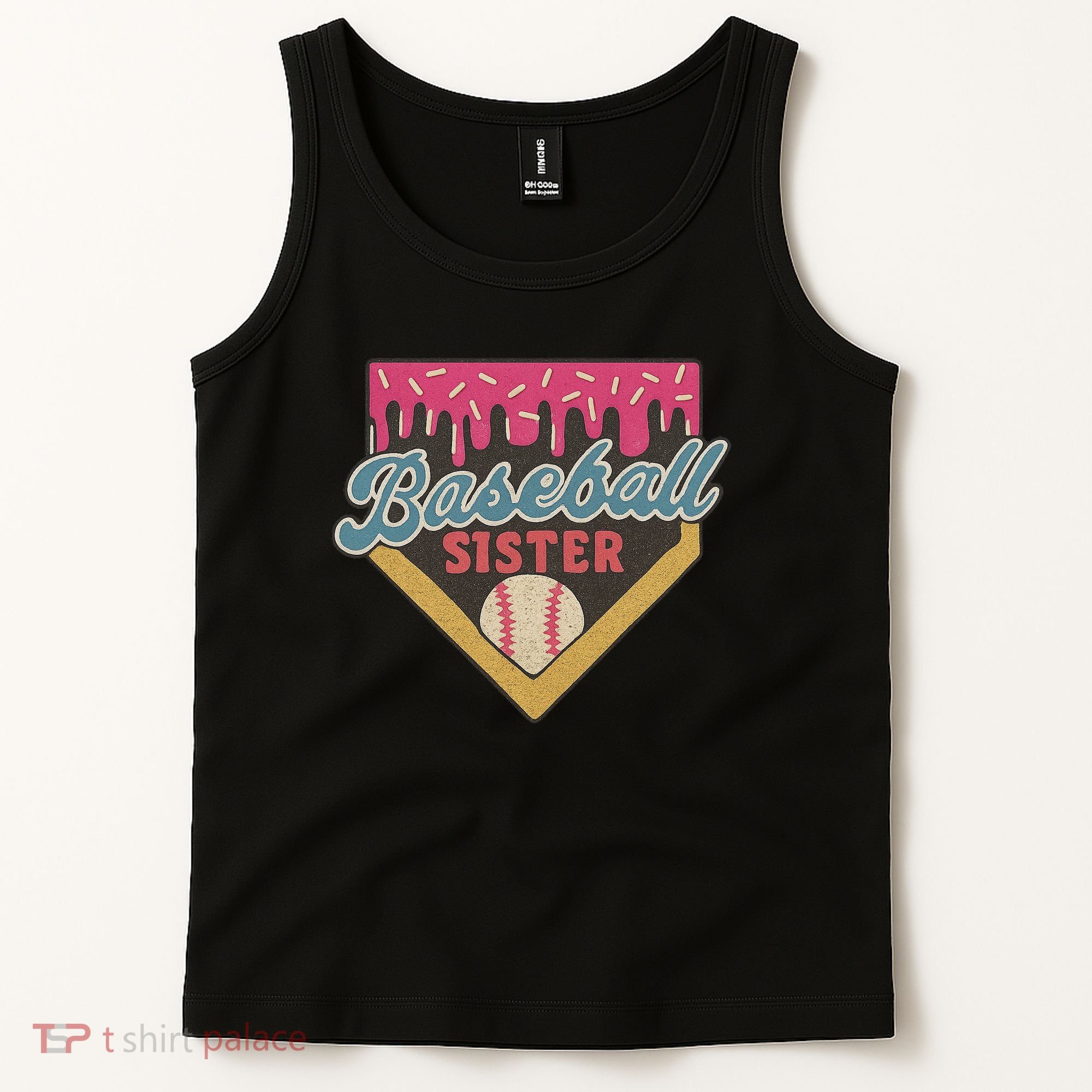 Baseball Sister Ice Cream Drip Tank Top