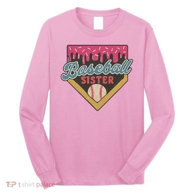 Baseball Sister Ice Cream Drip Long Sleeve Shirt