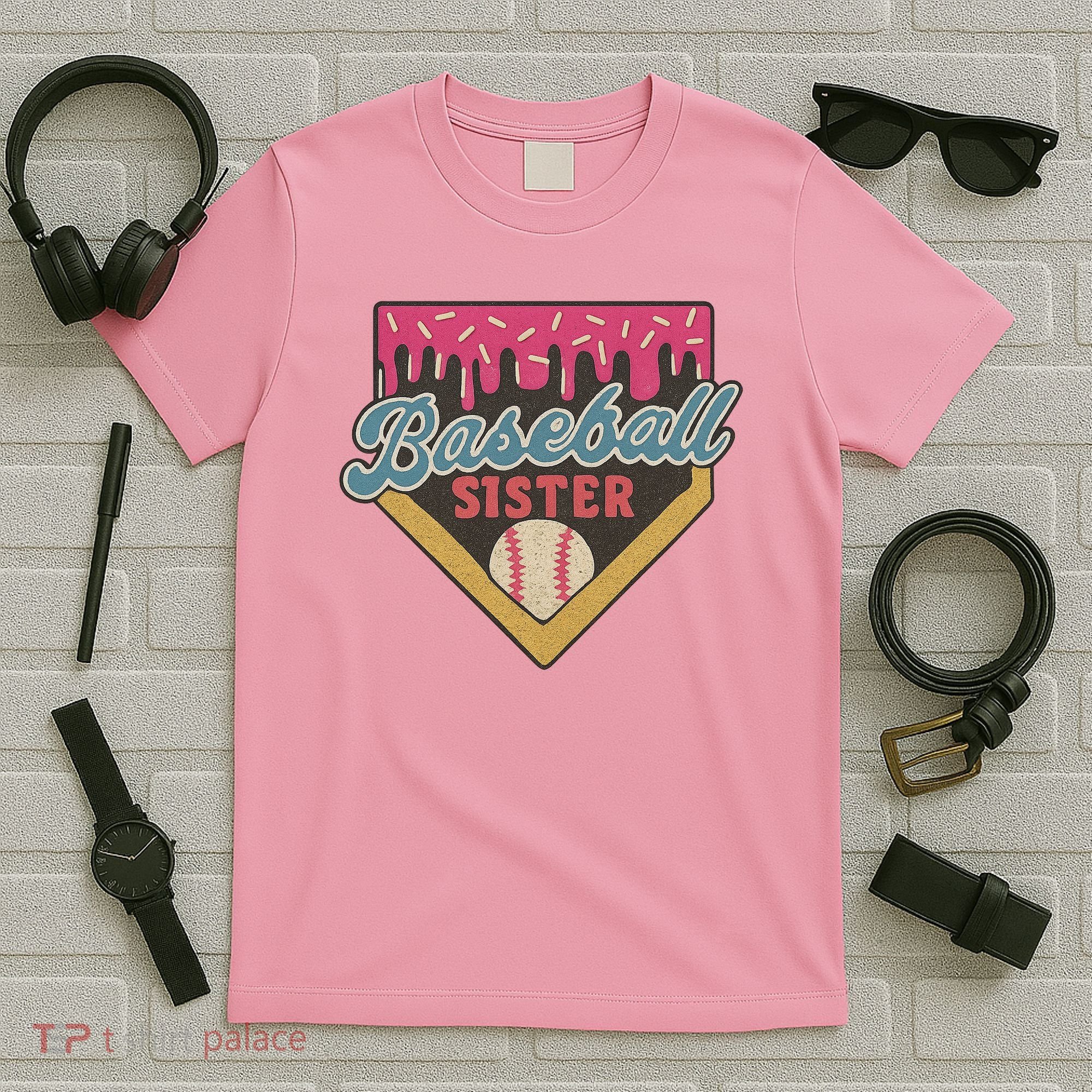 Baseball Sister Ice Cream Drip T-Shirt