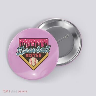Baseball Sister Ice Cream Drip Button