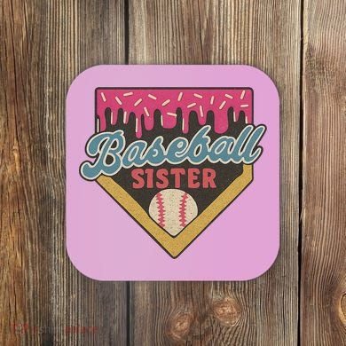 Baseball Sister Ice Cream Drip Coaster
