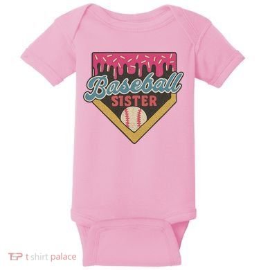 Baseball Sister Ice Cream Drip Baby Bodysuit