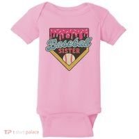 Baseball Sister Ice Cream Drip Baby Bodysuit thumb 0