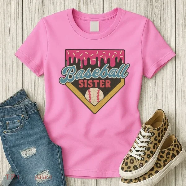 Baseball Sister Ice Cream Drip Women's T-Shirt