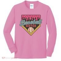 Baseball Sister Ice Cream Drip Kids Long Sleeve Shirt thumb 0