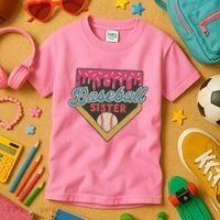 Baseball Sister Ice Cream Drip Kids T-Shirt thumb 3