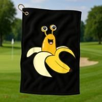 Banana Slug In Banana Funny Banana Slug Golf Towel thumb 1