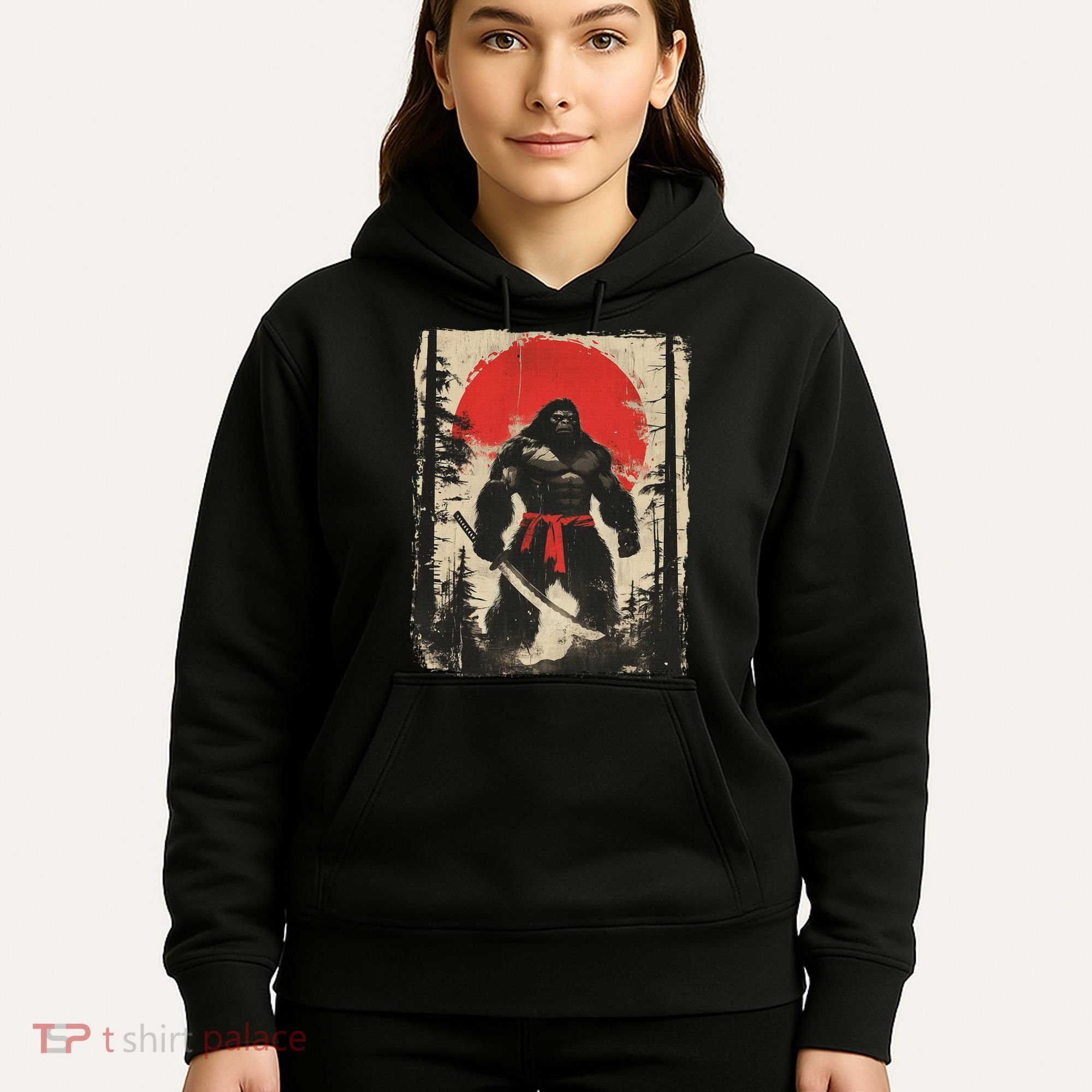 Bigfoot Samurai Japanese Sword Sasquatch Hoodie