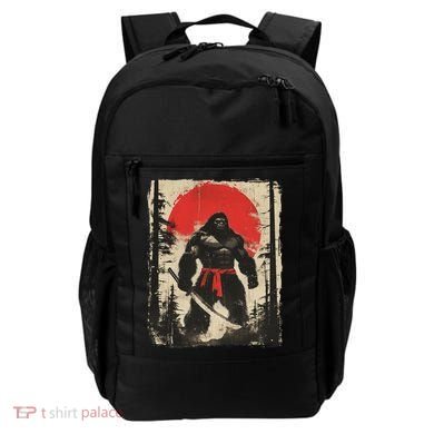 Bigfoot Samurai Japanese Sword Sasquatch Backpack