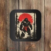Bigfoot Samurai Japanese Sword Sasquatch Coaster thumb 0
