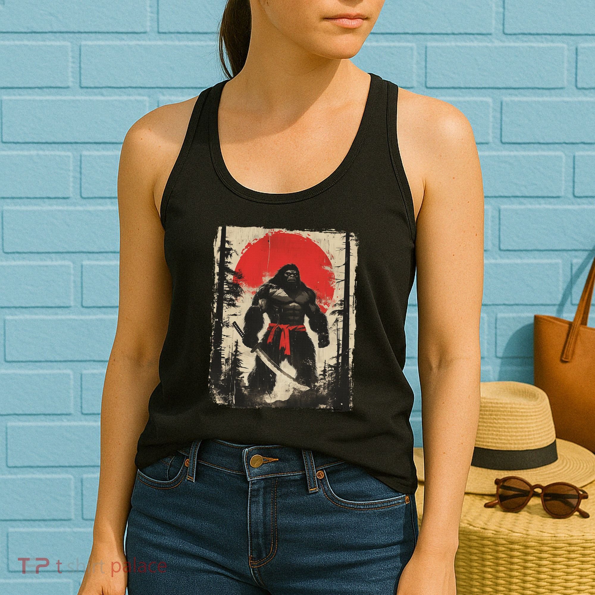 Bigfoot Samurai Japanese Sword Sasquatch Women's Tank Top
