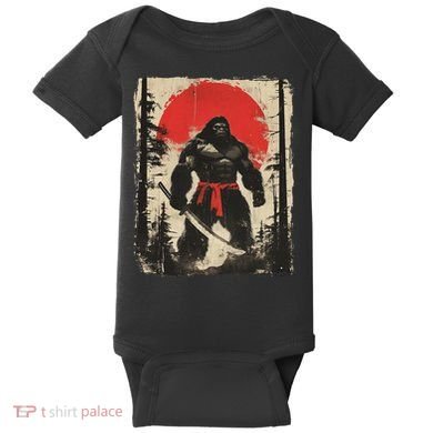 Bigfoot Samurai Japanese Sword Sasquatch Baby Bodysuit