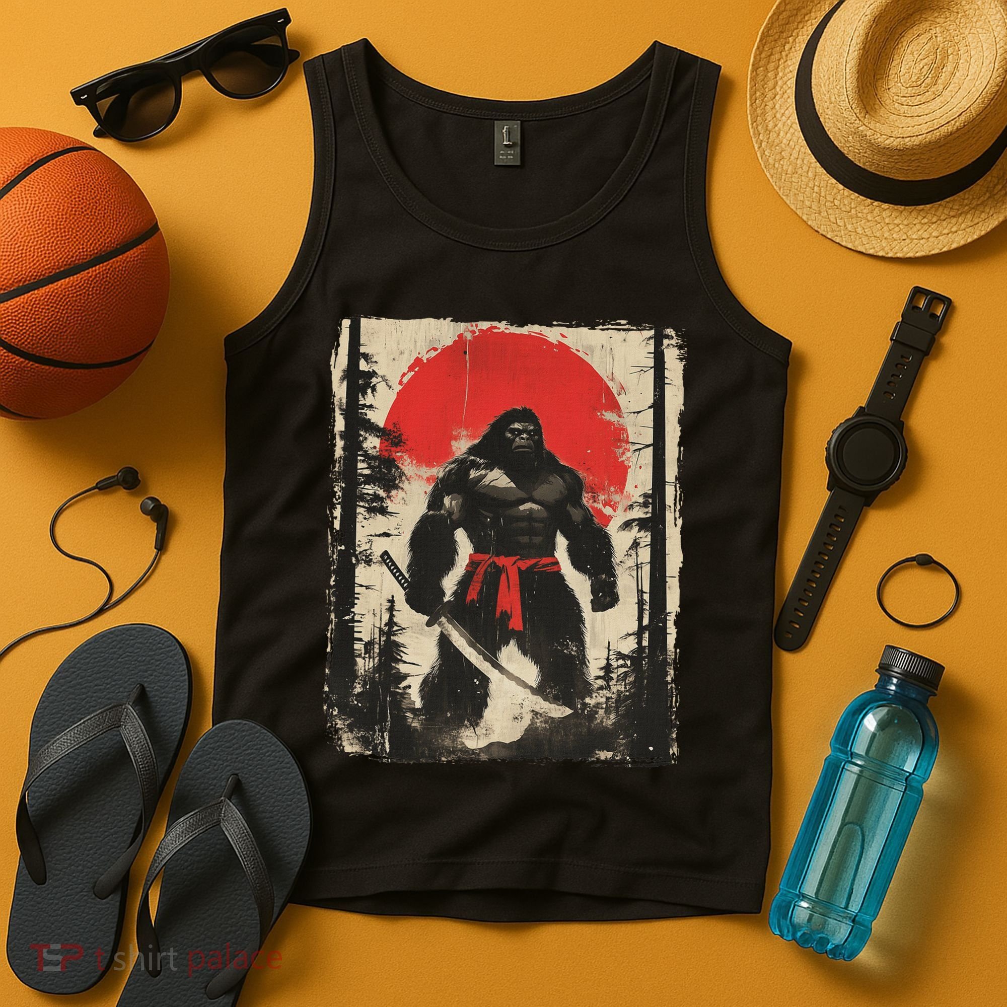 Bigfoot Samurai Japanese Sword Sasquatch Tank Top