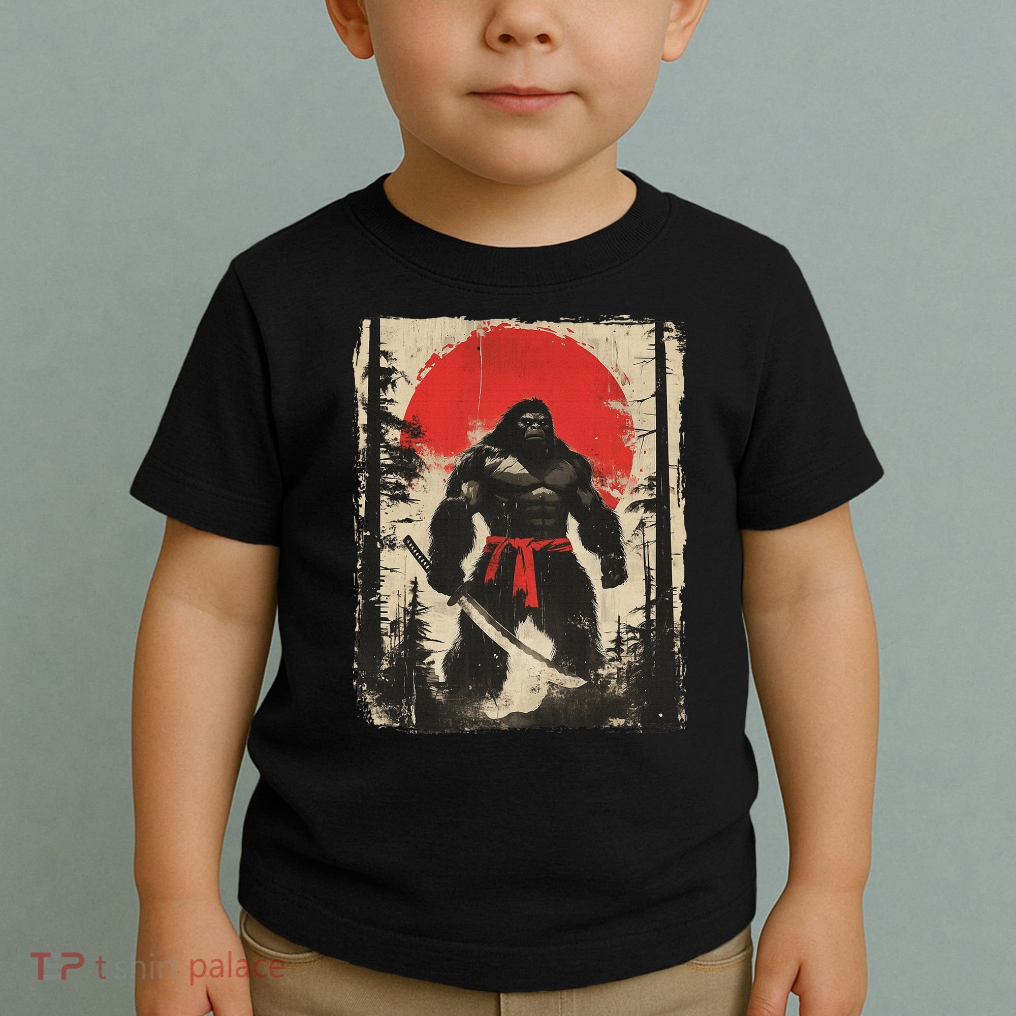 Bigfoot Samurai Japanese Sword Sasquatch Toddler T-Shirt