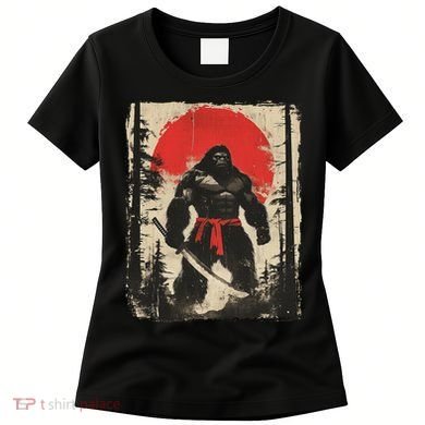 Bigfoot Samurai Japanese Sword Sasquatch Women's T-Shirt