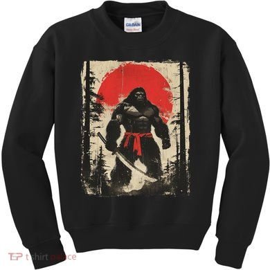 Bigfoot Samurai Japanese Sword Sasquatch Kids Sweatshirt