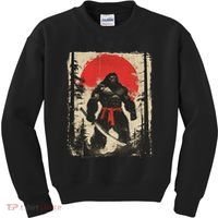 Bigfoot Samurai Japanese Sword Sasquatch Kids Sweatshirt thumb 0