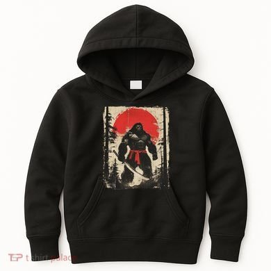 Bigfoot Samurai Japanese Sword Sasquatch Kids Hoodie