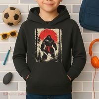 Bigfoot Samurai Japanese Sword Sasquatch Kids Hoodie thumb 2