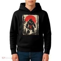 Bigfoot Samurai Japanese Sword Sasquatch Kids Hoodie thumb 4