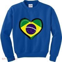 Brazil Soccer Jersey Brazilian Flag Funny Boy Gift Kids Sweatshirt thumb 0