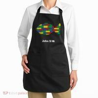 Brick Science John 3:16 – Christian Faith With Fish Symbol, Bible Verse Apparel Apron thumb 2