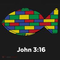 Brick Science John 3:16 – Christian Faith With Fish Symbol, Bible Verse Apparel Sweatshirt thumb 3