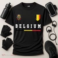 Belgium Sportssoccer Jersey Flag Cooling Performance Crew T-Shirt thumb 3