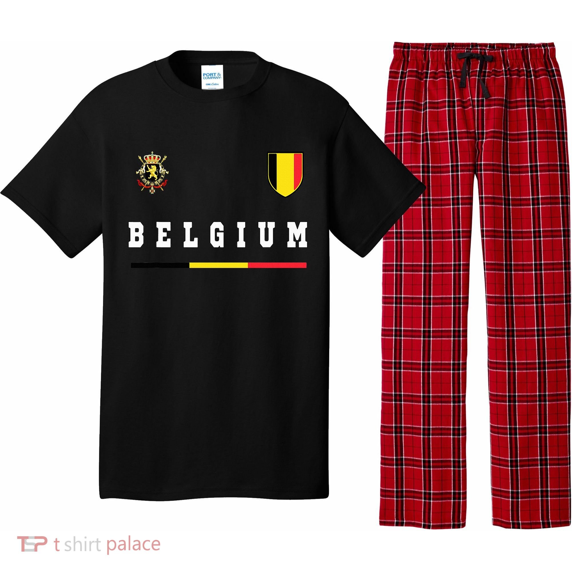 Belgium Sportssoccer Jersey Flag Pajama Set
