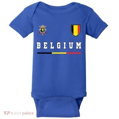 Belgium Sportssoccer Jersey Flag Baby Bodysuit