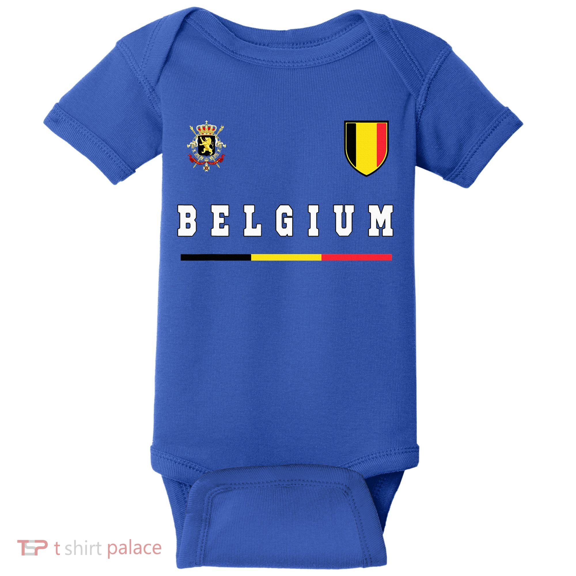 Belgium Sportssoccer Jersey Flag Baby Bodysuit