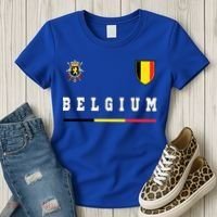 Belgium Sportssoccer Jersey Flag Women's T-Shirt thumb 3