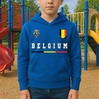 Belgium Sportssoccer Jersey Flag Kids Hoodie thumb 2