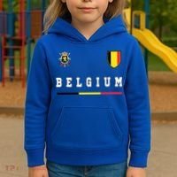 Belgium Sportssoccer Jersey Flag Kids Hoodie thumb 3