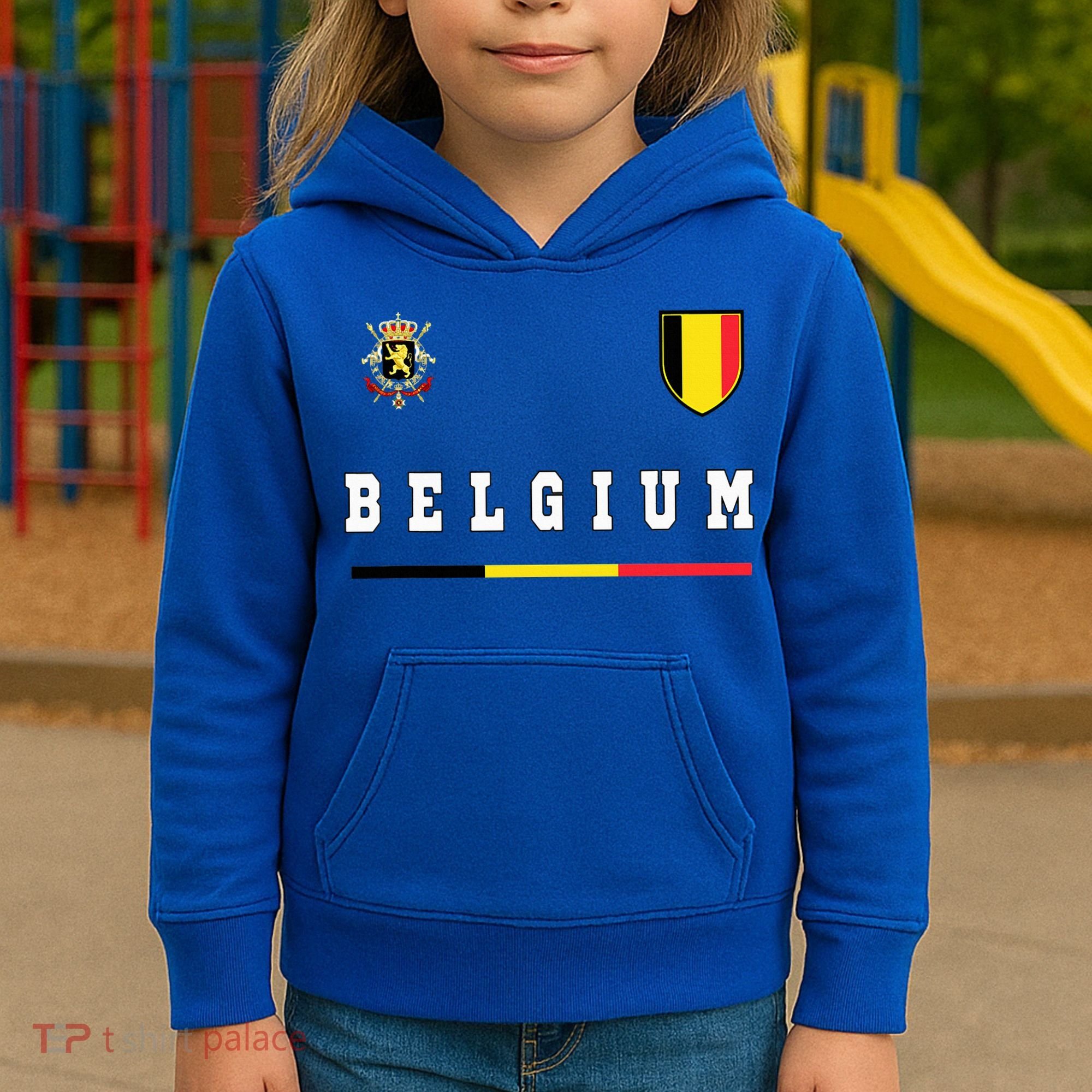Belgium Sportssoccer Jersey Flag Kids Hoodie