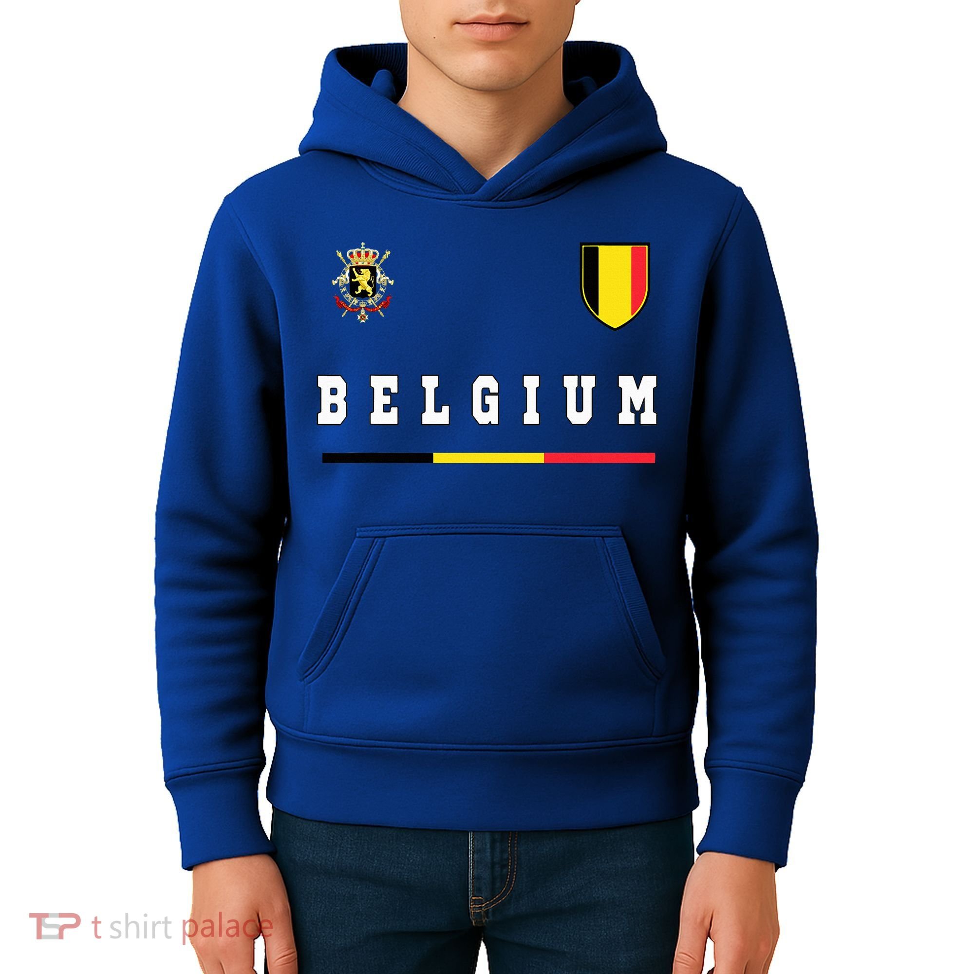 Belgium Sportssoccer Jersey Flag Kids Hoodie