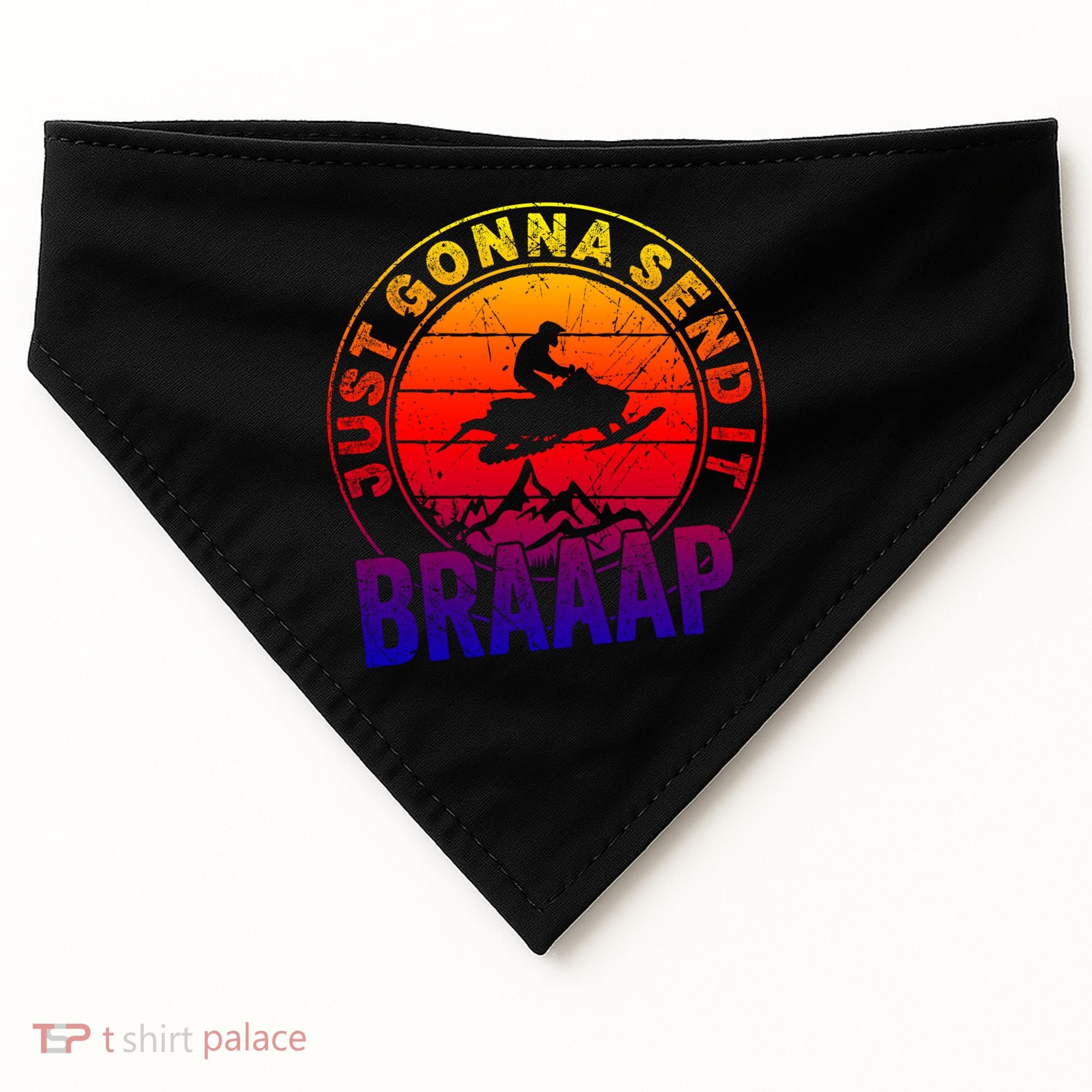 Braaap Snowmobile Just Gonna Send It Snowmobile Snow Rider Gift USA-Made Doggie Bandana