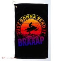Braaap Snowmobile Just Gonna Send It Snowmobile Snow Rider Gift Golf Towel thumb 0