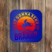Braaap Snowmobile Just Gonna Send It Snowmobile Snow Rider Gift Coaster thumb 0