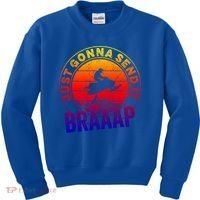 Braaap Snowmobile Just Gonna Send It Snowmobile Snow Rider Gift Kids Sweatshirt thumb 0