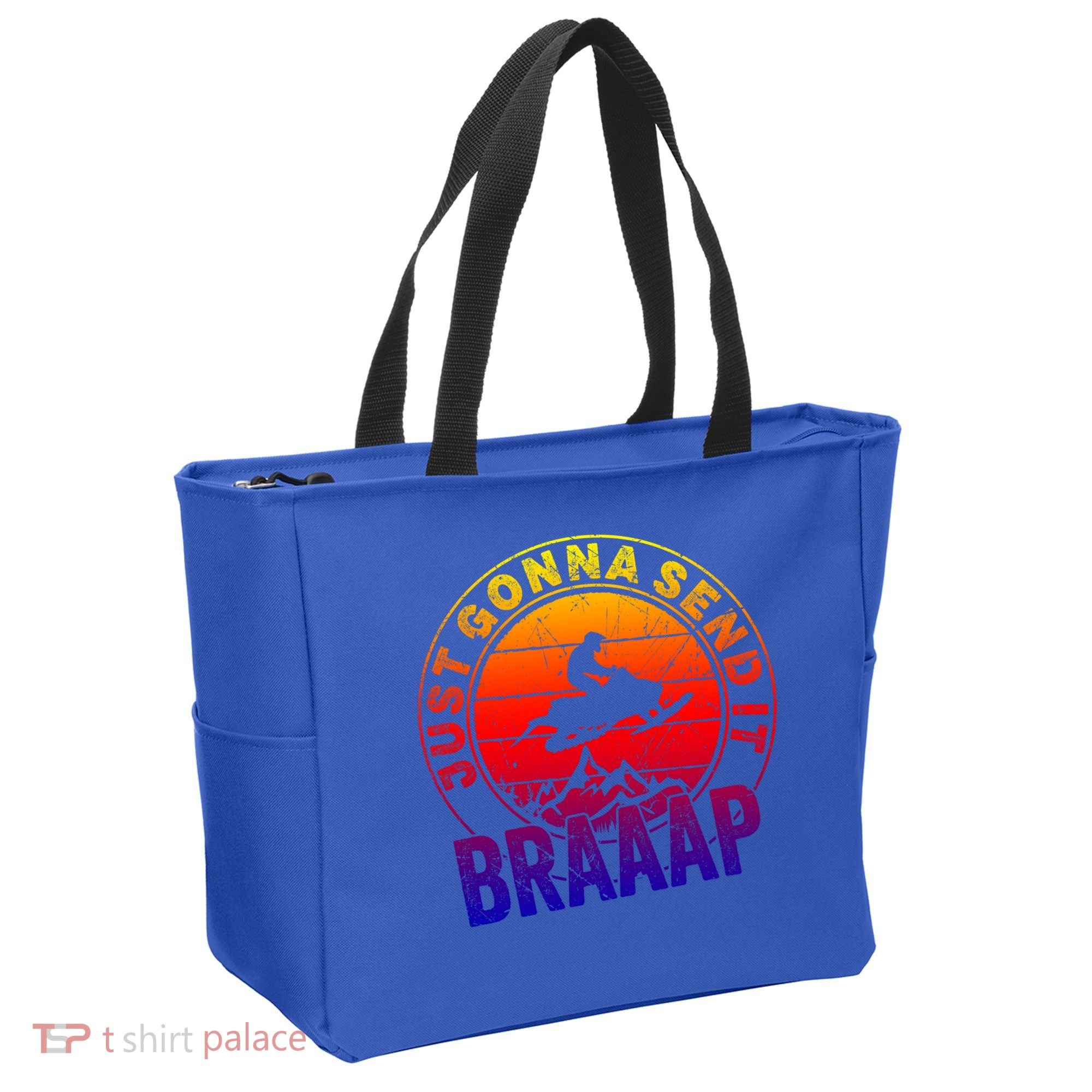 Braaap Snowmobile Just Gonna Send It Snowmobile Snow Rider Gift Tote Bag